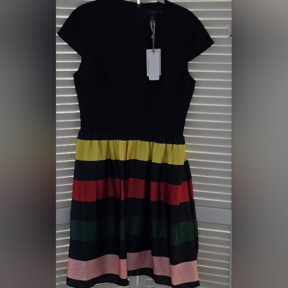 Ted Baker Women's Striped Dress Size 3  US(8)
